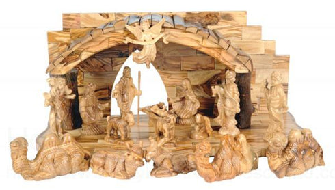 17 Piece Olive Wood Nativity Set